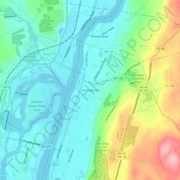 Lansingburgh topographic map, elevation, terrain