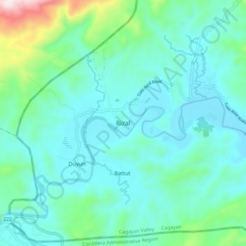 Rizal topographic map, elevation, terrain
