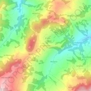 Groppovisdomo topographic map, elevation, terrain