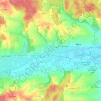 Schlipps topographic map, elevation, terrain