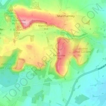 Kenstone topographic map, elevation, terrain