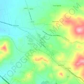 Napola topographic map, elevation, terrain