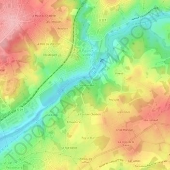 Le Puy Moulinier topographic map, elevation, terrain