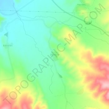 Dereköy topographic map, elevation, terrain