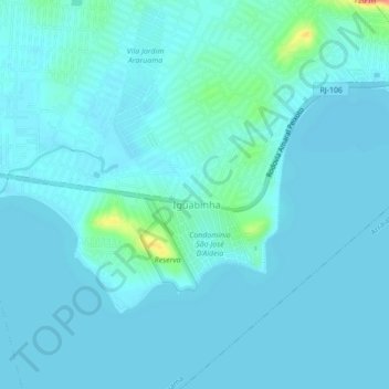Iguaba Pequena topographic map, elevation, terrain