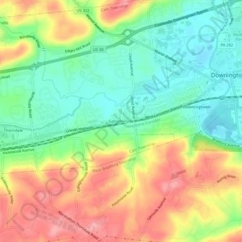 Gallagherville topographic map, elevation, terrain