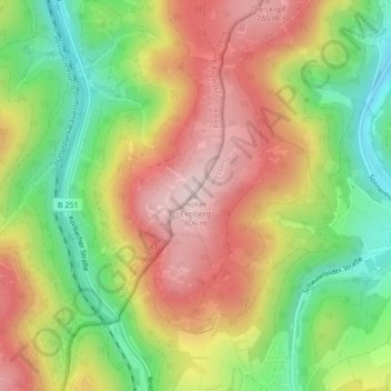 Hoher Eimberg topographic map, elevation, terrain