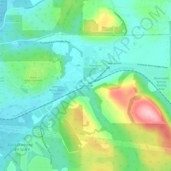 Ravensdale topographic map, elevation, terrain