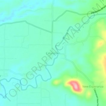 Calunasan topographic map, elevation, terrain