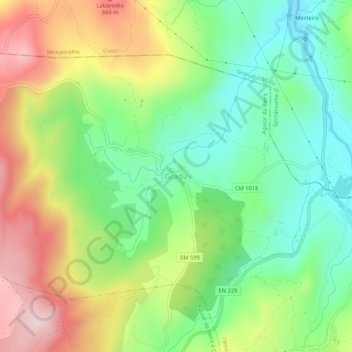 Gradiz topographic map, elevation, terrain