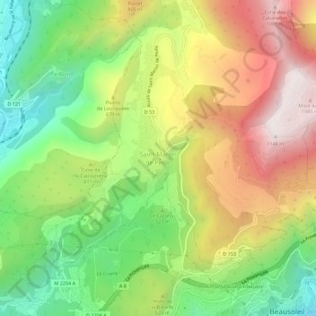 Saint-Martin de Peille topographic map, elevation, terrain