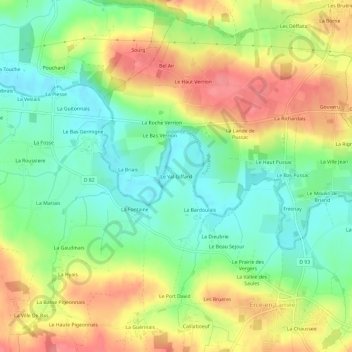 Le Val Giffard topographic map, elevation, terrain