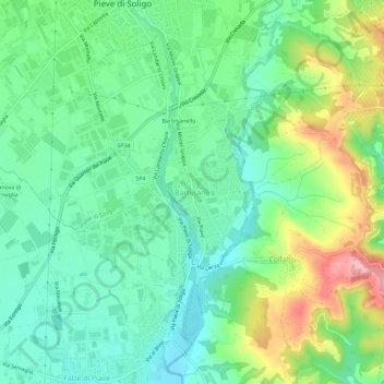Barbisano topographic map, elevation, terrain