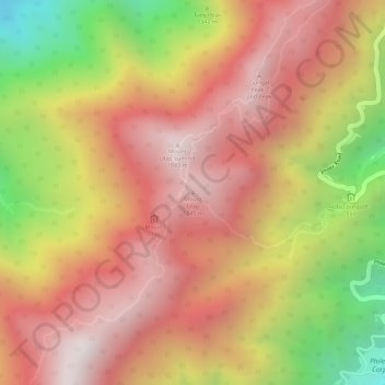 Mount Ulap topographic map, elevation, terrain