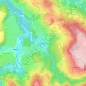 Colempces Bas topographic map, elevation, terrain