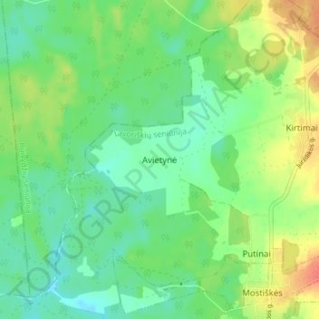 Avietynė topographic map, elevation, terrain