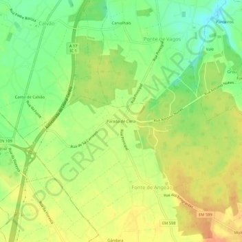 Parada de Cima topographic map, elevation, terrain