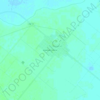Imperial Colonia topographic map, elevation, terrain