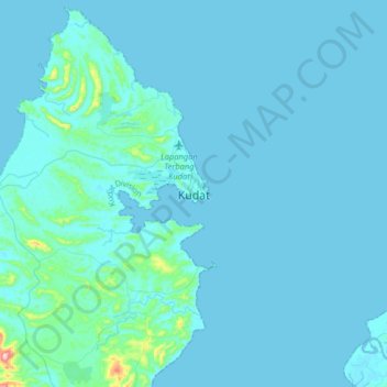 Kudat topographic map, elevation, terrain