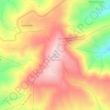 Serra da Coroa topographic map, elevation, terrain