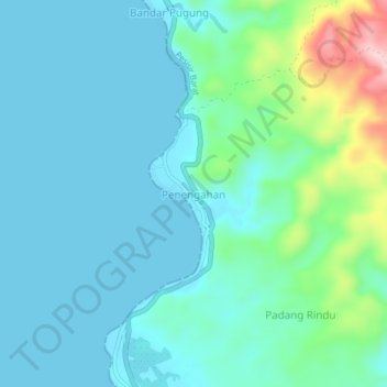 Penengahan topographic map, elevation, terrain