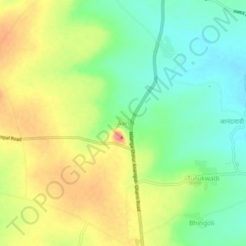 Aari topographic map, elevation, terrain