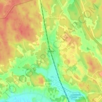 Alsike topographic map, elevation, terrain