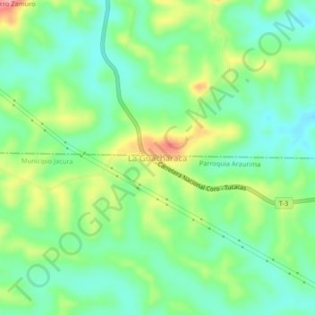 La Guacharaca topographic map, elevation, terrain