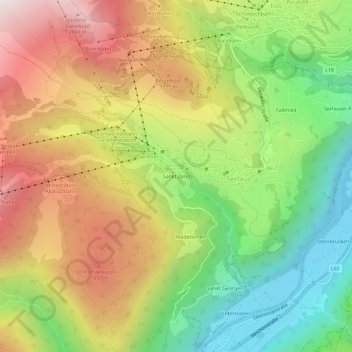 Sankt Zeno topographic map, elevation, terrain