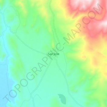 San Jose topographic map, elevation, terrain