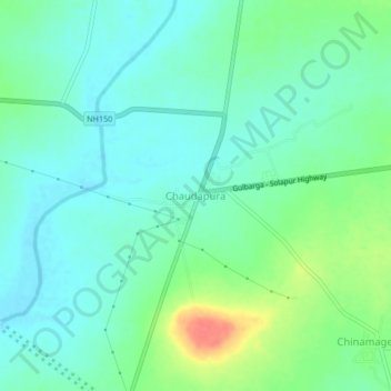 Chaudapura topographic map, elevation, terrain