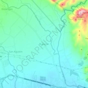 Ruparan topographic map, elevation, terrain