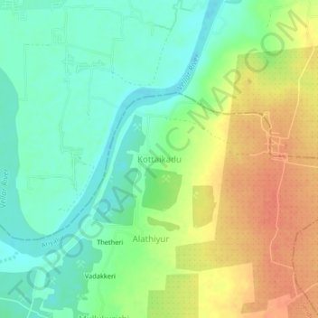 Kottaikadu topographic map, elevation, terrain