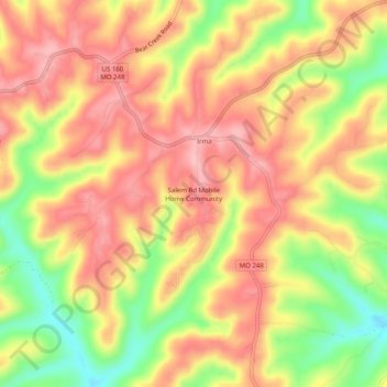 Salem Rd Mobile Home Community topographic map, elevation, terrain