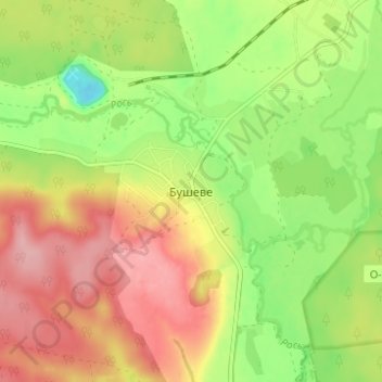 Busheve topographic map, elevation, terrain