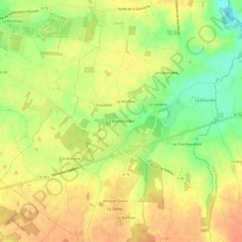 La Blanchardière topographic map, elevation, terrain