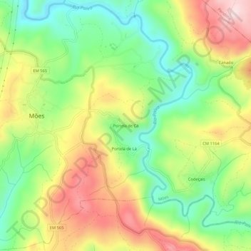 Portela de Cá topographic map, elevation, terrain