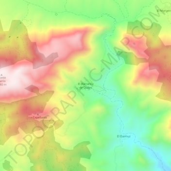 El Barranco de Quiles topographic map, elevation, terrain