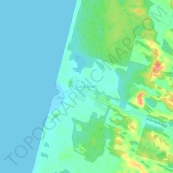 Hokio Beach topographic map, elevation, terrain