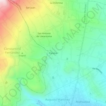 Pondoa topographic map, elevation, terrain