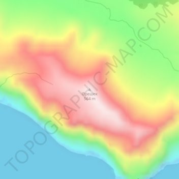 Oreshek topographic map, elevation, terrain