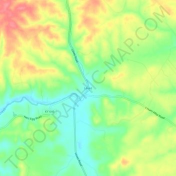 Levee topographic map, elevation, terrain