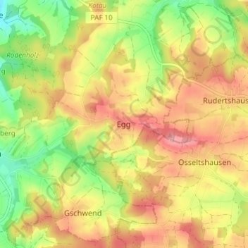 Egg topographic map, elevation, terrain