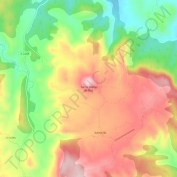 Santa Maria de Buil topographic map, elevation, terrain