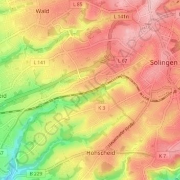 Kotten topographic map, elevation, terrain