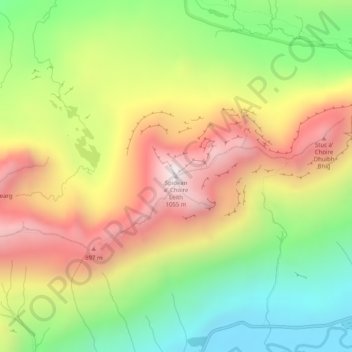 Spidean a' Choire Leith topographic map, elevation, terrain