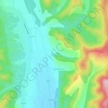 Putina topographic map, elevation, terrain