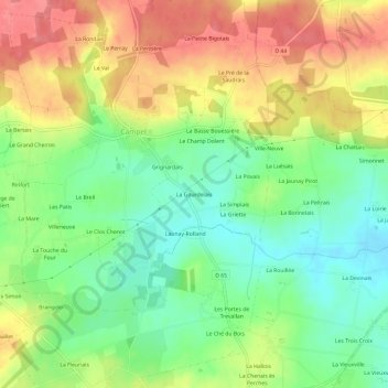 La Gourdelais topographic map, elevation, terrain