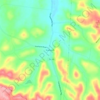 Southport topographic map, elevation, terrain