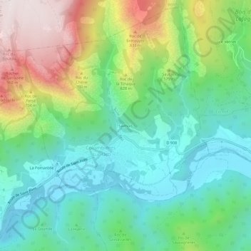Les Seilhols topographic map, elevation, terrain